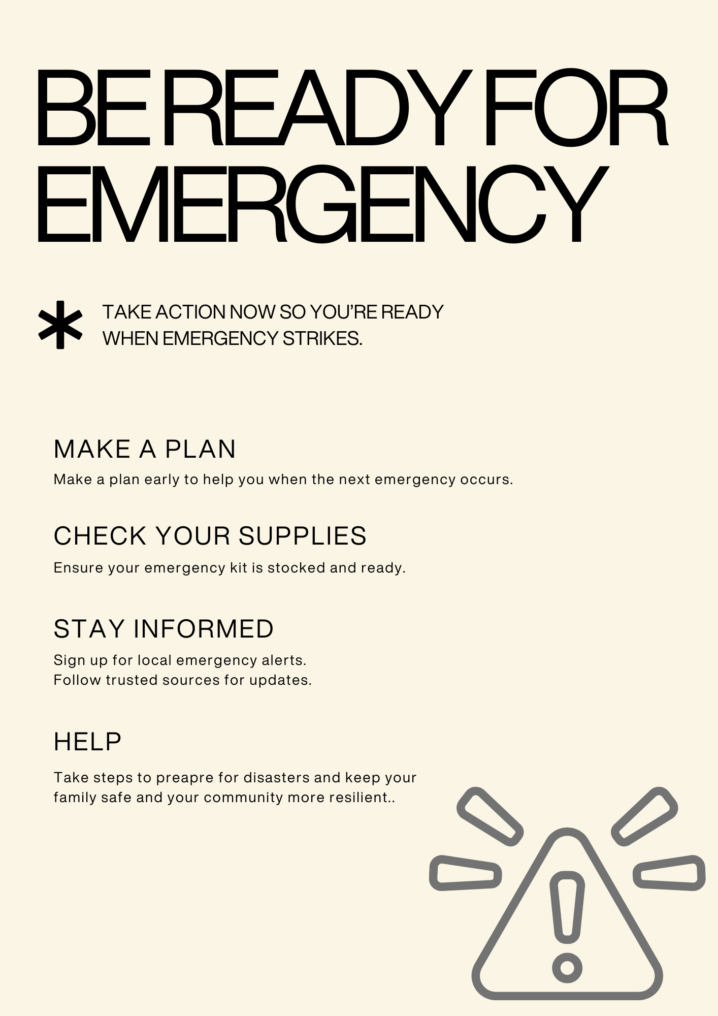 Preparedness - Be Ready